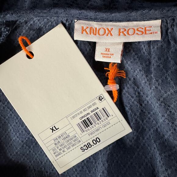 Knox Rose X-Large Shift Dress Embroidered Long Sleeve Tasseled Keyhole V-Neck - Picture 8 of 9